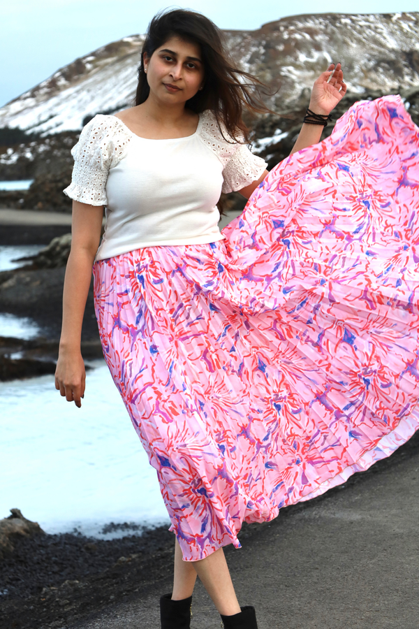 Peony Pleated Skirt