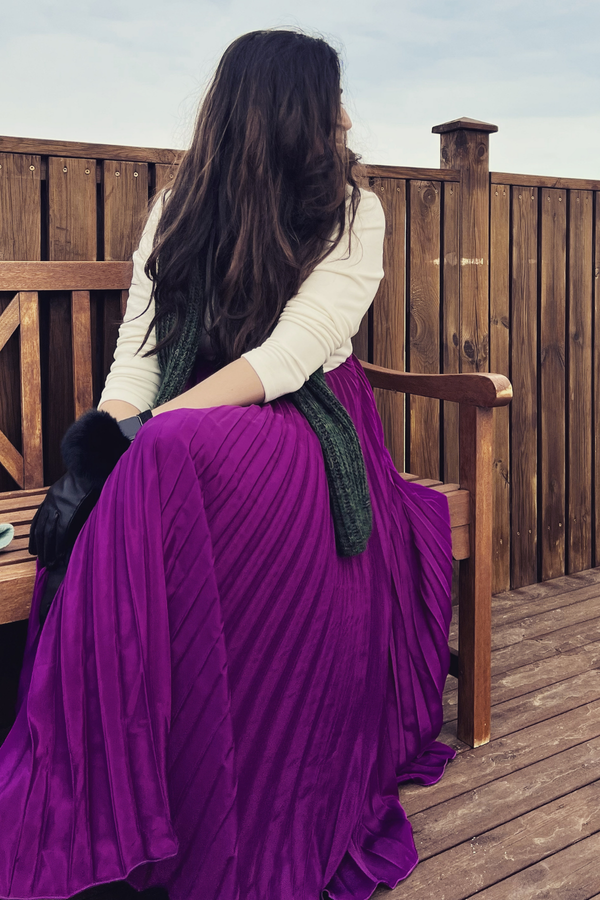 Purple Haze Pleated Skirt