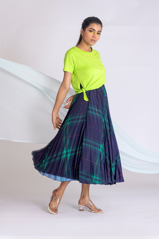Plaid Pleated Skirt