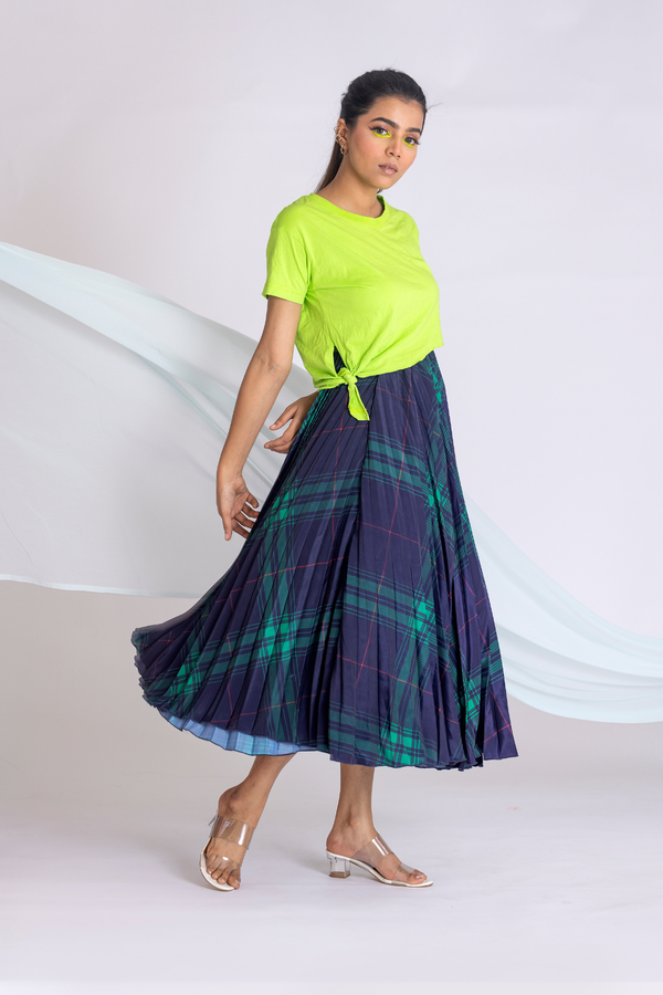 Plaid Pleated Skirt