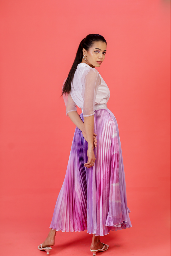 Shades Of Pink Pleated Skirt