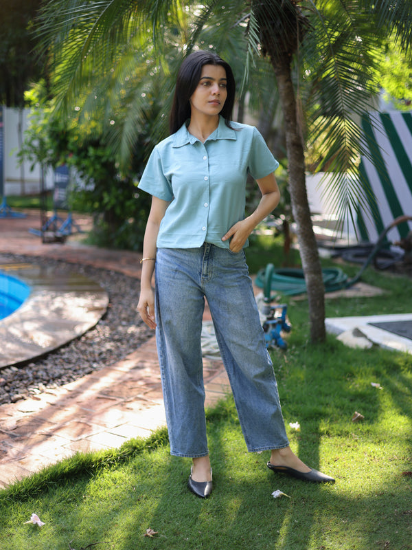 Mint Crop Shirt