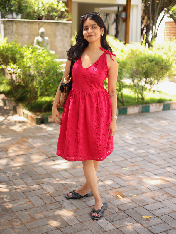 Pink Spaghetti Strap Dress