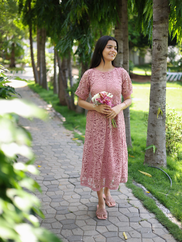 Peach Lace Dress