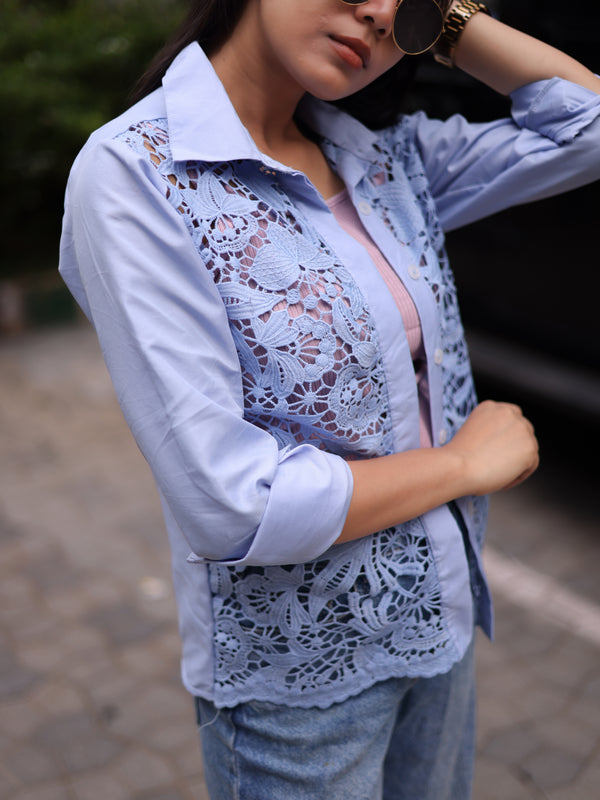 Powder Blue Lace Shirt
